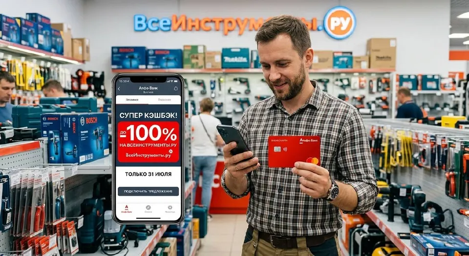 Альфа-Банк даст до 100% кэшбэка на ВсеИнструменты.ру