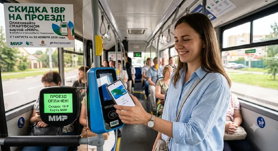 В Подмосковье дадут скидку 18 ₽ за проезд при оплате смартфоном