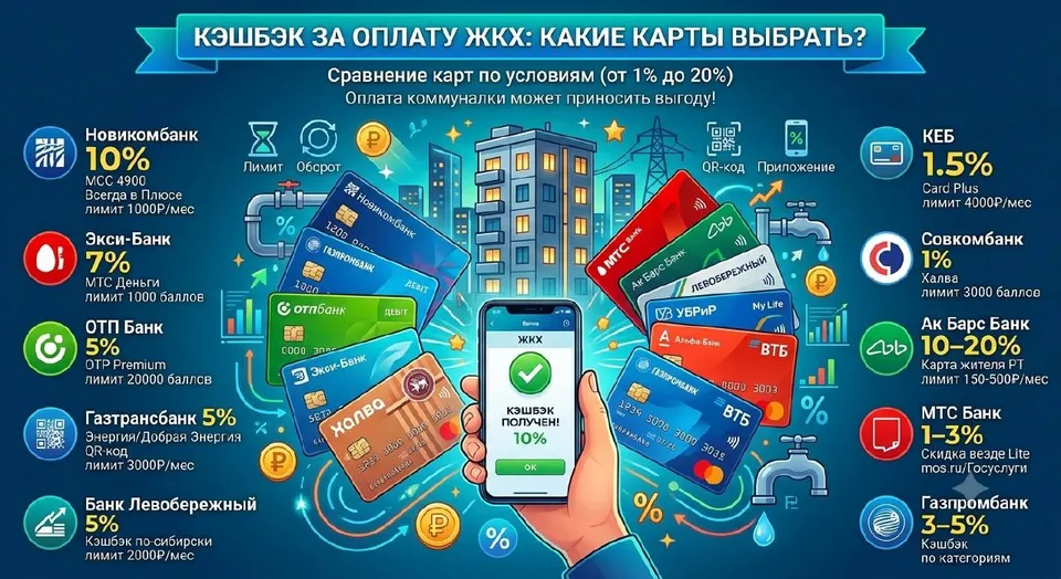 Какие карты дают кэшбэк за оплату ЖКХ