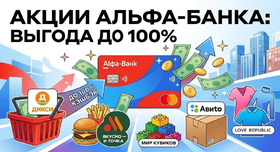 Акции Альфа-Банка: до 100% в Дикси и Вкусно — и точка