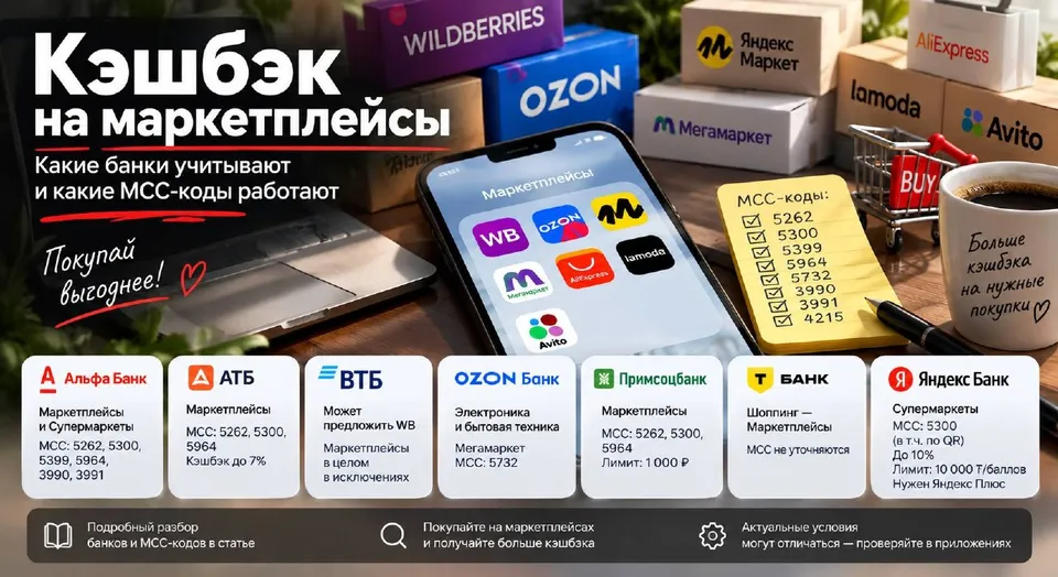 Кэшбэк за маркетплейсы: подборка карт на 16.09.2026