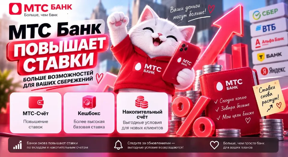 Банки снова начали повышать ставки: МТС Банк поднимает доходность накопительных счетов