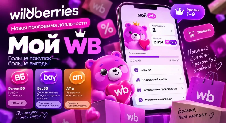 Wildberries запустил новую программу лояльности «Мой WB»: уровни, задания и сразу три вида баллов