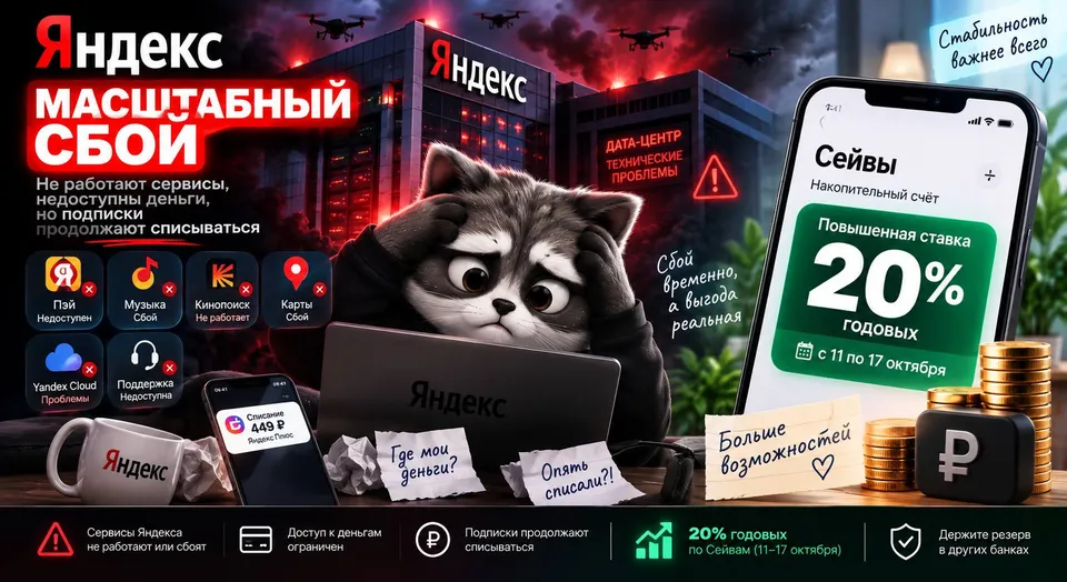 Яндекс Сейв даёт 20% годовых до 17 октября