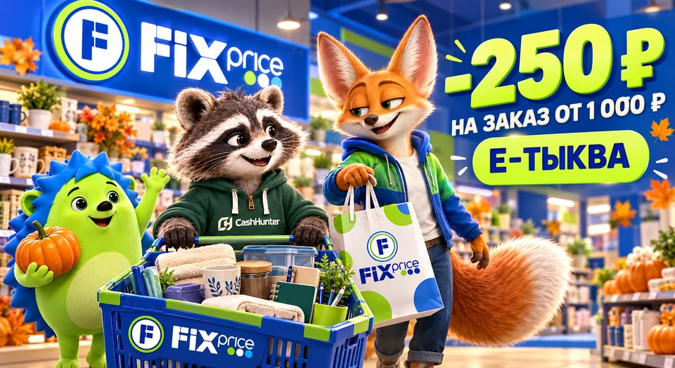 Fix Price: −250 ₽ по промокоду Е-ТЫКВА 30–31 октября
