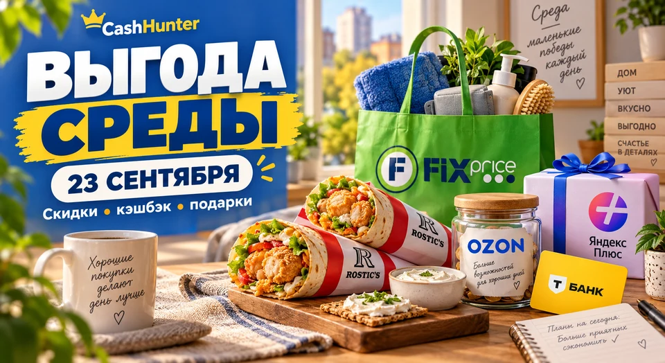 Выгода 23 сентября: сыр за кэшбэк, Fix Price и подарки Плюса