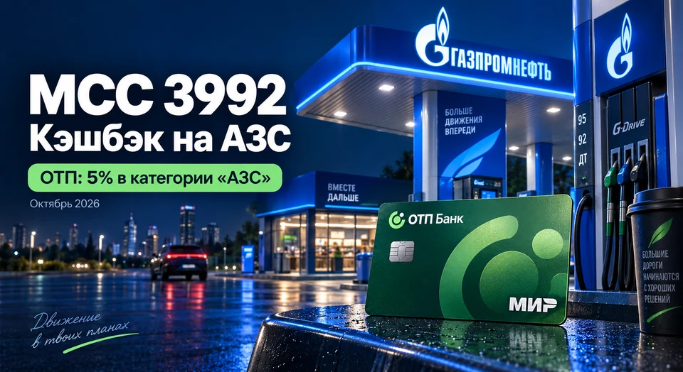 Газпромнефть и MCC 3992: как получить 5% кэшбэка в ОТП