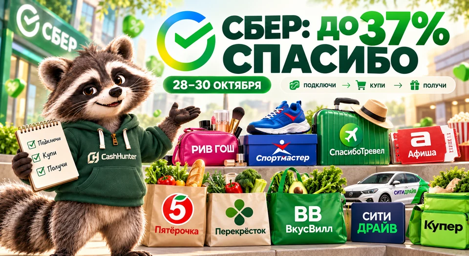 Сбер: до 37% Спасибо 28–30 октября — суммы и порядок действий
