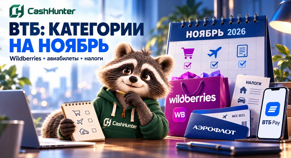 ВТБ: категории на ноябрь, Wildberries и 5% за налоги