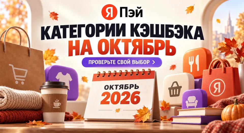 Яндекс Пэй: открыт выбор категорий кэшбэка на октябрь 2026